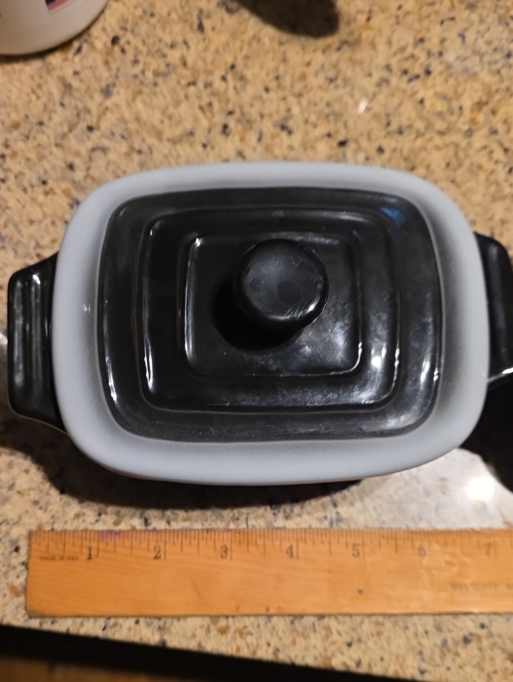 Black and White Covered Casserole Ceramic Dishes Set Of 2